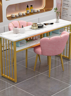 时尚网红美甲桌椅套装简约特价经济型美甲店桌子椅子单双人美甲台