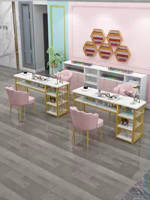 Net celebrity nail table and chair set ins simple special price Economical nail shop Japanese-style light luxury single and double nail table