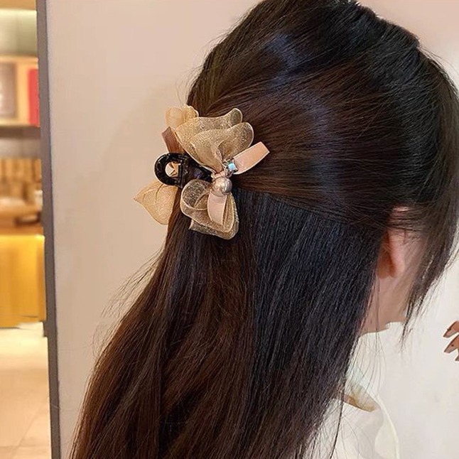 在逃公主蝴蝶结珍珠水钻小抓夹女2025网红新款发饰刘海侧边发夹女