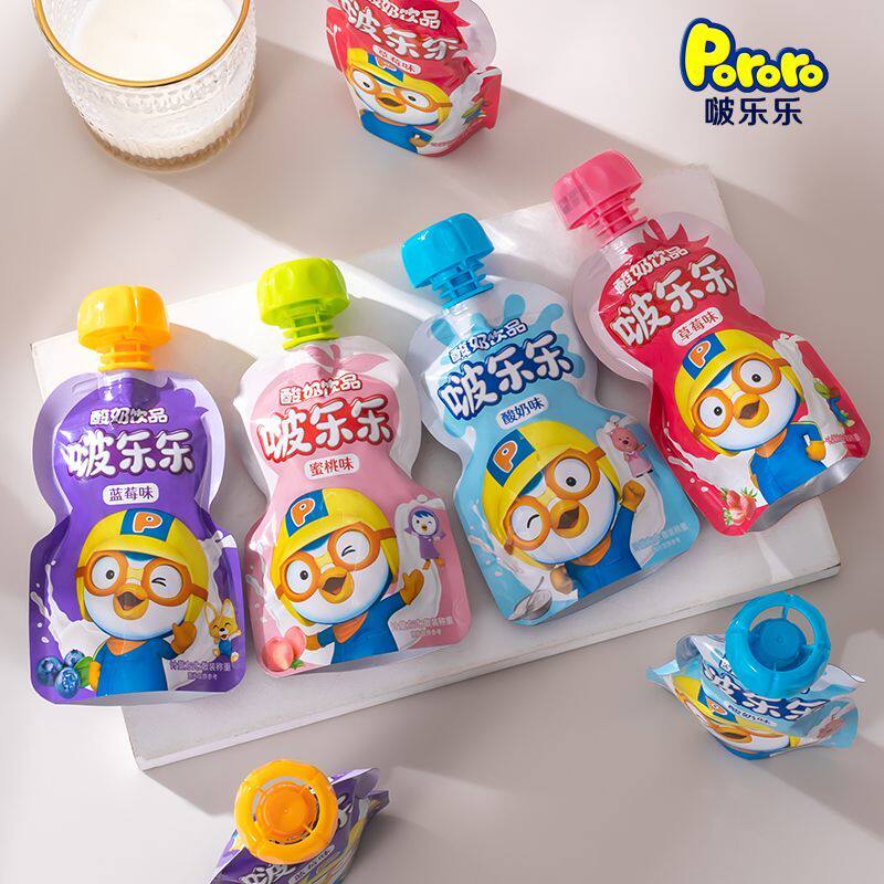 啵乐乐酸奶饮品草莓味蓝莓味蜜桃味酸奶味乳酸菌酸奶饮品酸奶饮料