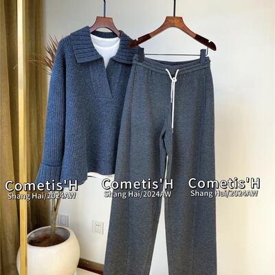 24秋冬新款精纺羊毛松紧腰休闲裤