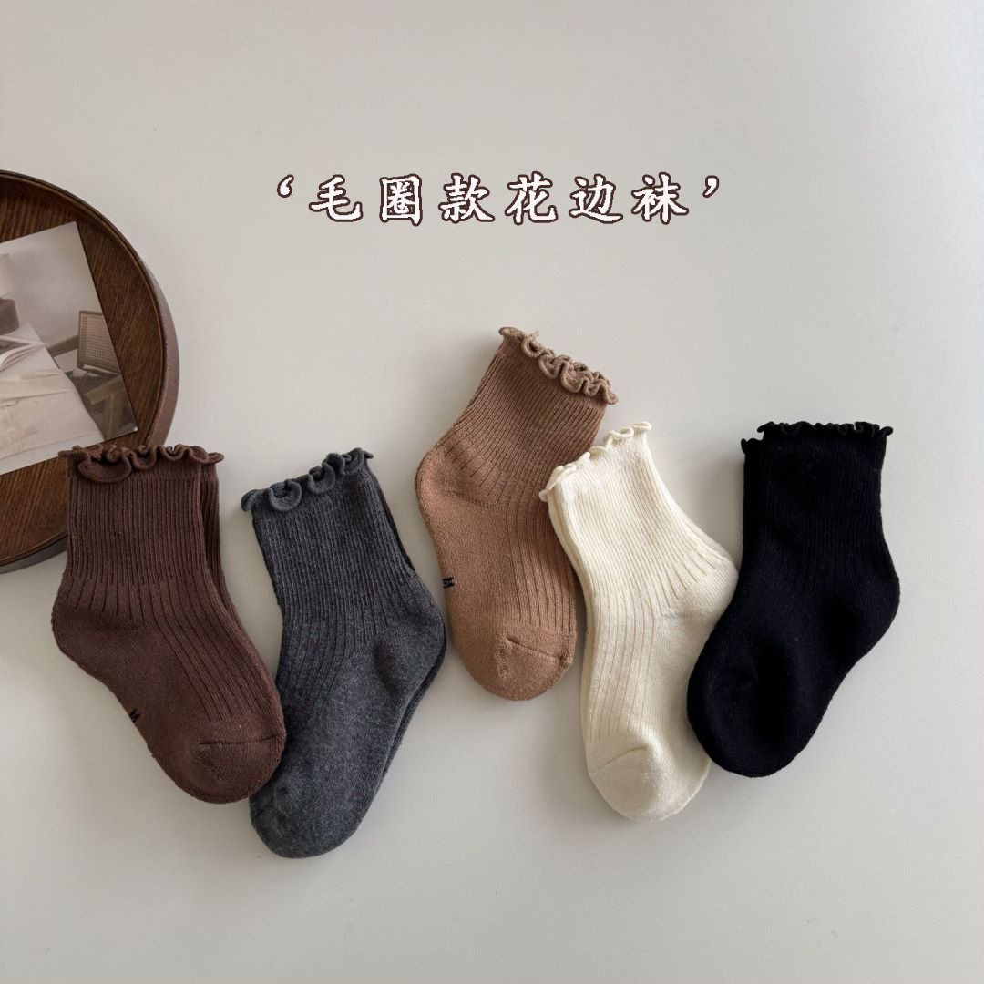 其他公主风中筒袜秋冬季毛圈袜
