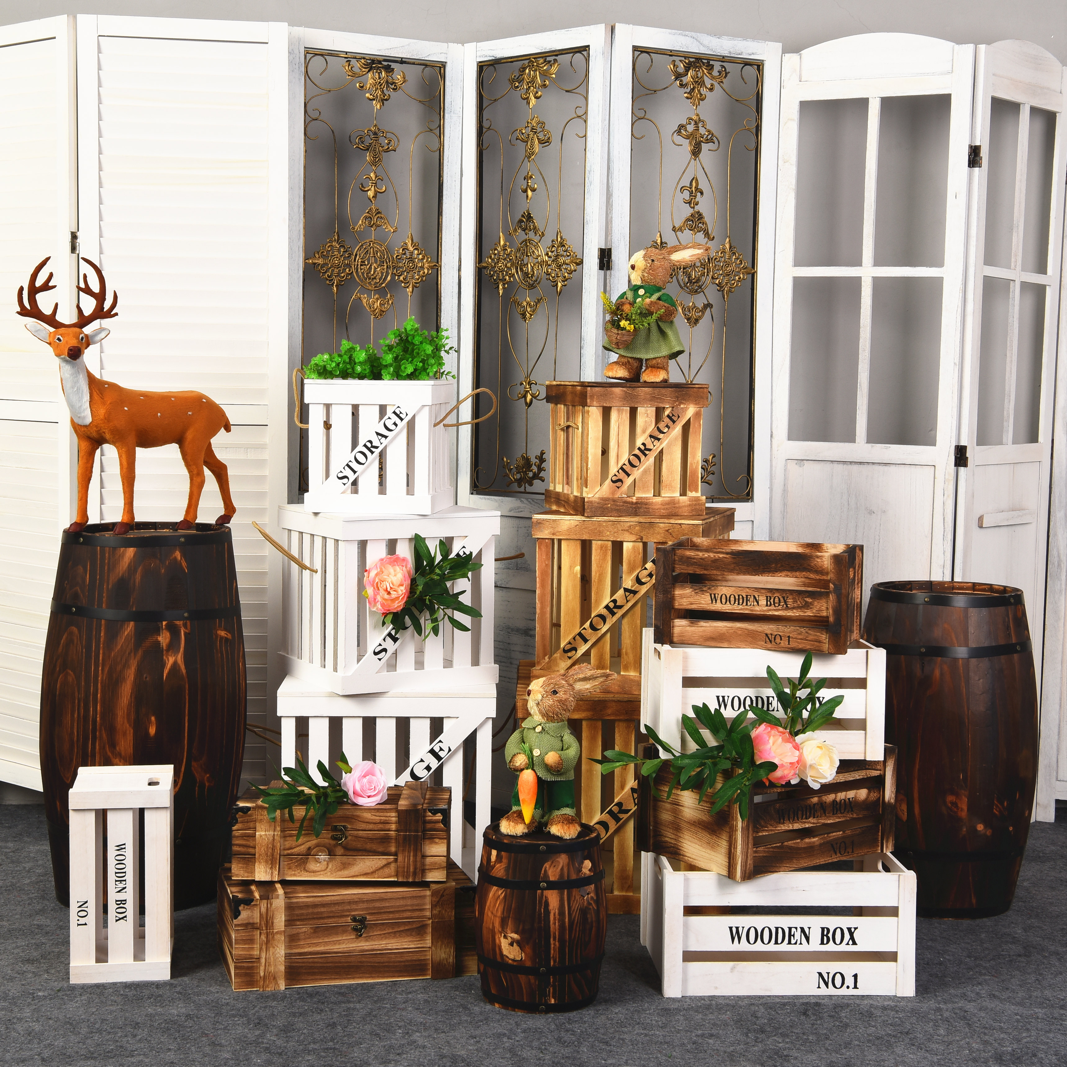 婚庆森系道具收纳盒草坪婚礼路引橱窗装饰迎宾区布置木桶屏风摆件|ruв категории фестиваль товаров/подарок, Другие фестивали товаров - от Buy2taobao.com для оказания профессиональной услуги покупки агента Taobao