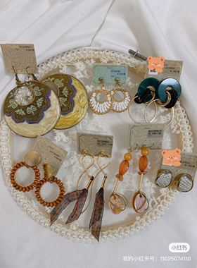 日本购回日本制kaza耳环耳钉大款个性民俗风豹纹百搭酷女孩机车