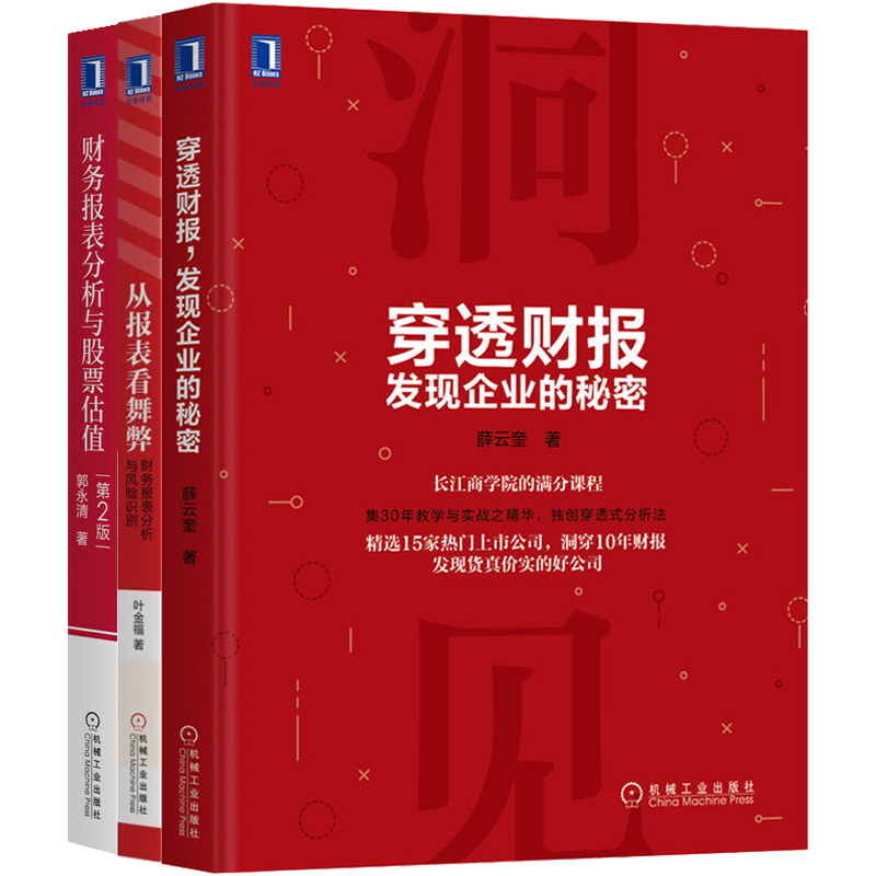 穿透财报+从报表看舞弊+财务报表分析与股票估值 共3本 上市公司财务报表分析从入门到精通教程书 财报财务舞弊风险识别方法