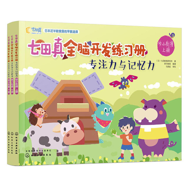 七田真全脑开发练习册 专注力与记忆力 幼小衔接3册 专注力思维逻辑训练书益智游戏宝宝早教书籍左右脑智力开发儿童幼儿少儿玩具书