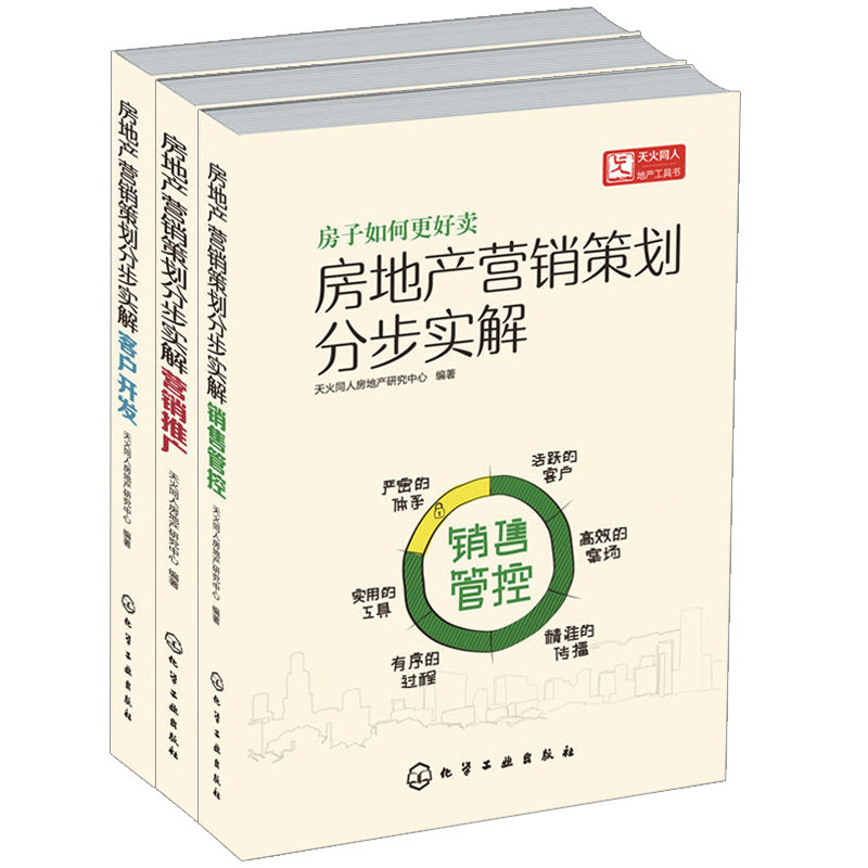 房地产营销策划分步实解.客户开发+销售管控+营销推广 3册房地产销售书籍销售口才市场营销管理原理书营销策划卖房楼盘成交策划