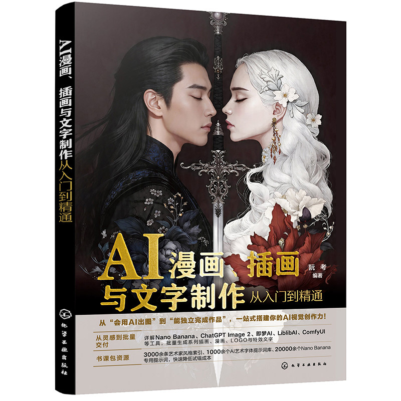 AI漫画 插画与文字制作从入门到精通 ai绘画教程书籍主流创作平台指南工具特点及适用场景经典图形创意思维常见视觉风格关键词解析图片