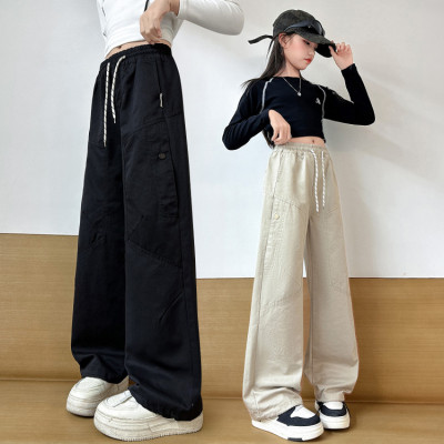 女童休闲长裤秋装儿童女孩洋气裤子2025新款春秋中大童宽松运动裤