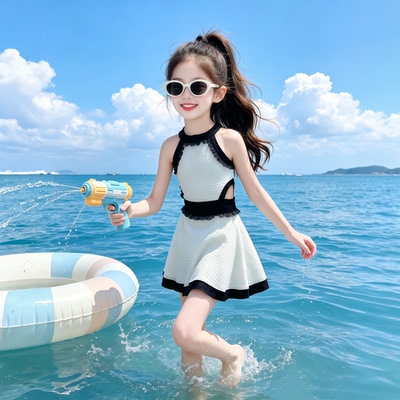 女童泳衣夏季2026新款儿童洋气高级感泳装夏装女孩海边连体游泳衣