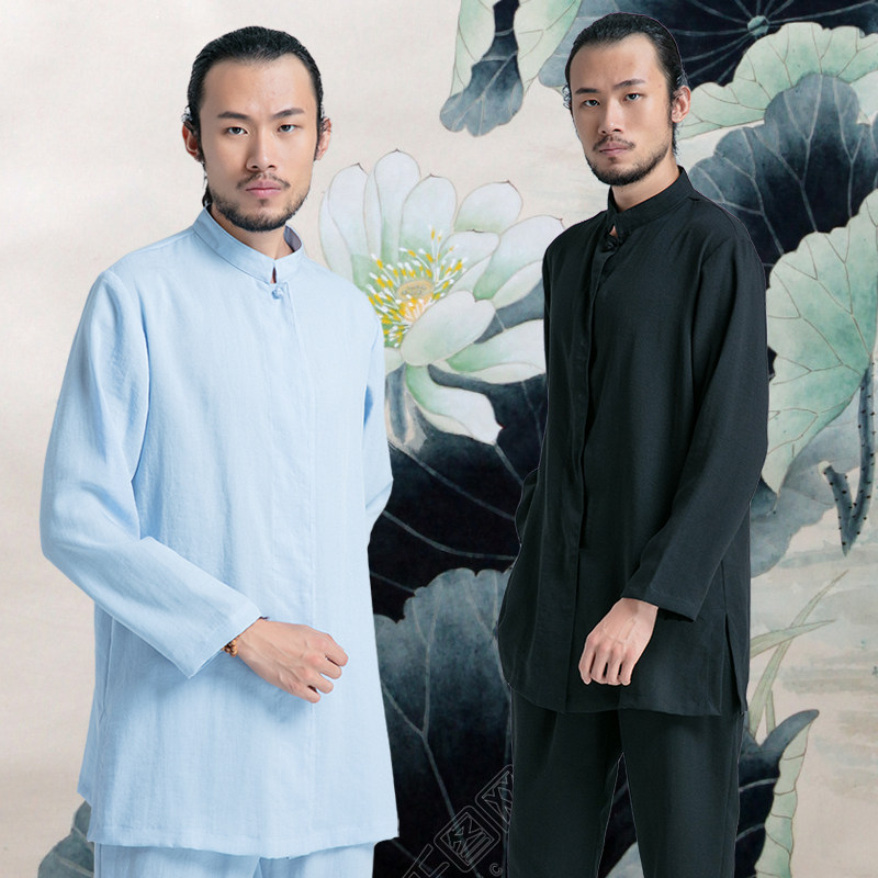 武农春季新款太极服 唐装中国风古装立领棉麻武术练功民国套装