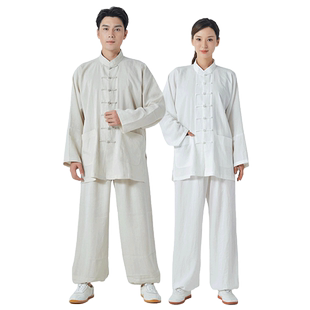 太极服棉麻2026冬季新款男女太极拳服八段锦中国风武术练功服套装
