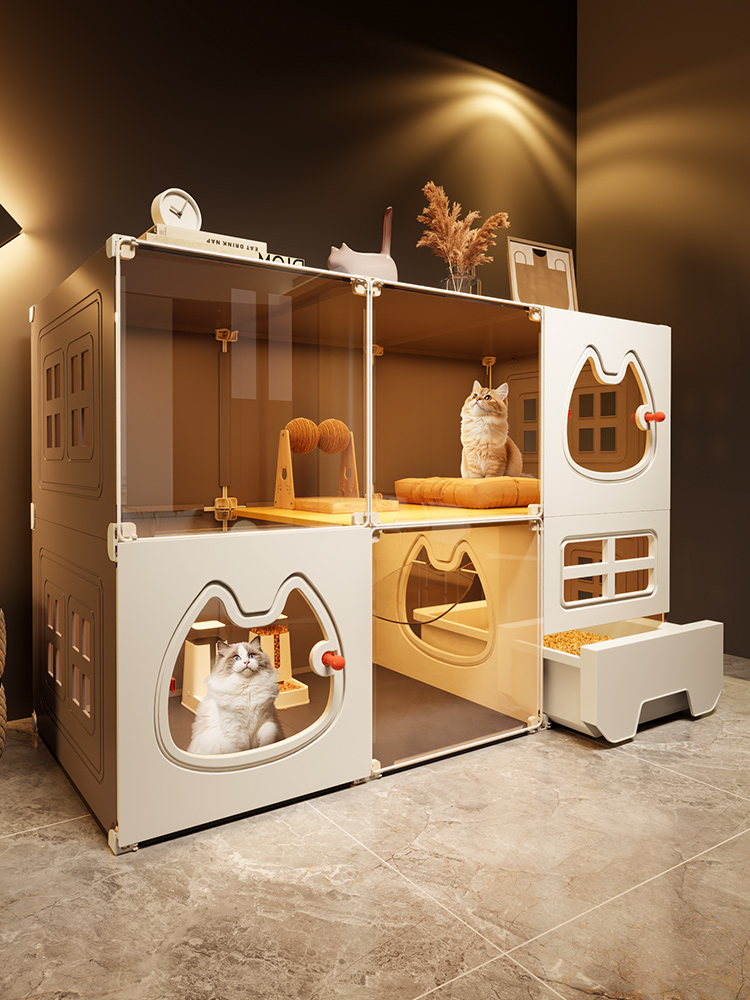 全景猫柜猫别墅家用猫笼子超大自由空间猫窝厕所一体猫舍猫砂盆