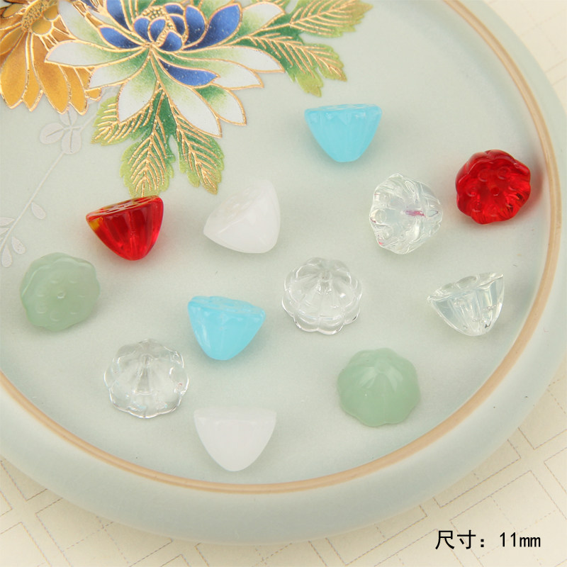 莲蓬琉璃花瓣簪子diy古典饰品发簪材料包配件宫廷玉簪花新娘头饰