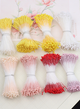 翻糖花心花蕊花芯diy古风汉服发饰发簪手工制作材料配件黄色绒花