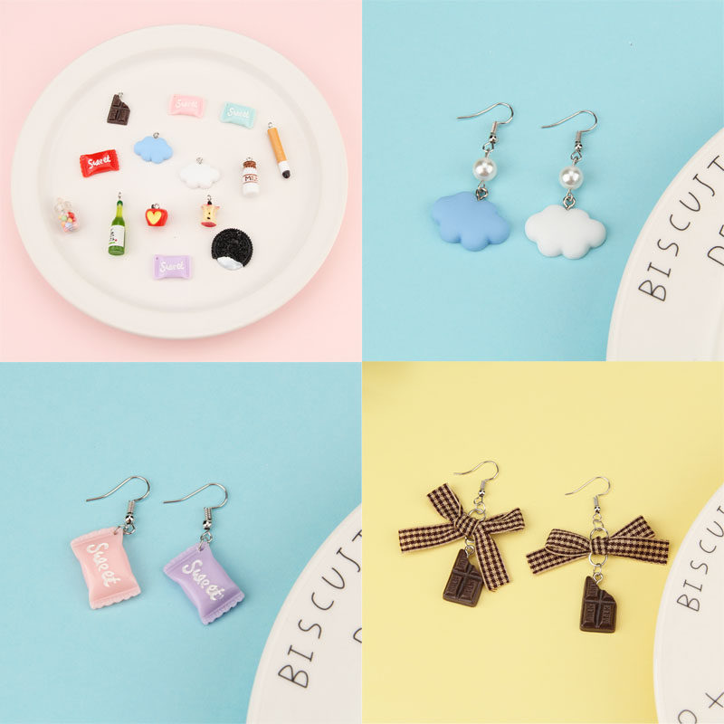 烟头香烟酒瓶搞怪吊坠夜店网红少女创意diy手工制作耳环耳坠材料