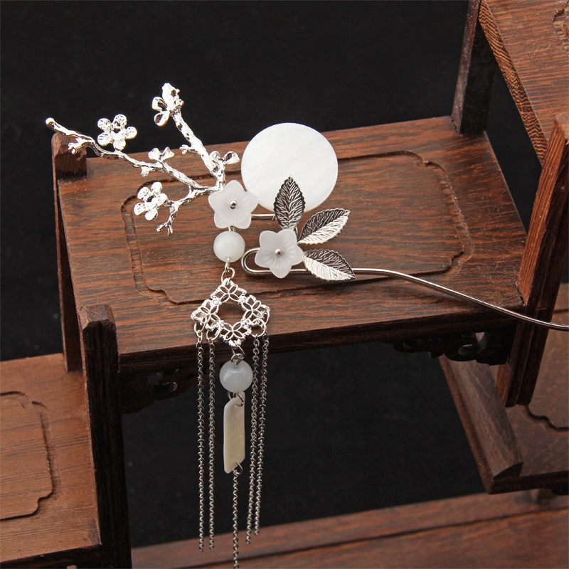 皓月发簪diy手工制作材料包花朵步摇簪子diy手工制作古风古装头饰