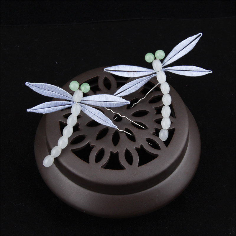 缠花材料包蜻蜓对钗发簪手工diy材料古风汉服发饰保姆级入门教程