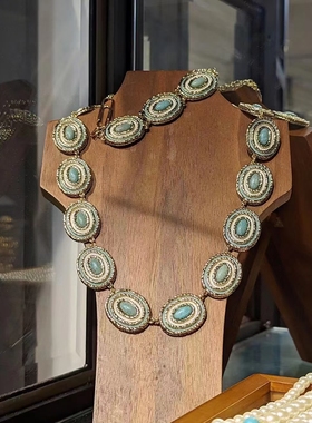 法国小众设计Aureli*Bider*an高级感复古天河石AB项链女SaSa同款