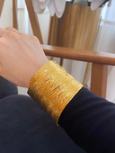 欧美vintage复古夸张叶子宽版 手环女 个性 开口手镯简约时尚 街拍款