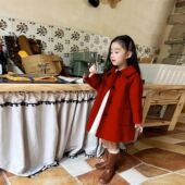 女童双面羊绒呢大衣儿童洋气时髦加厚保暖大衣中大童冬装 毛呢外套