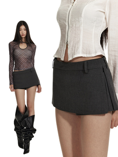 裙短裙A字包臀半身裙高级感 4muggle早秋原创设计黑灰西装 GINGER