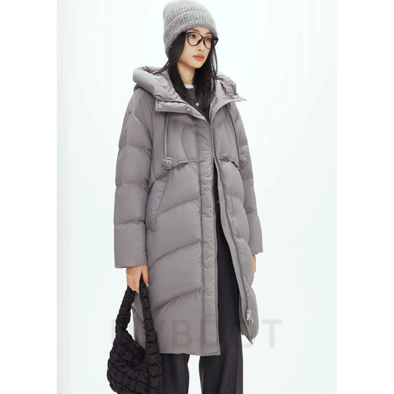 羽绒服文艺显瘦加厚中长95白鸭绒