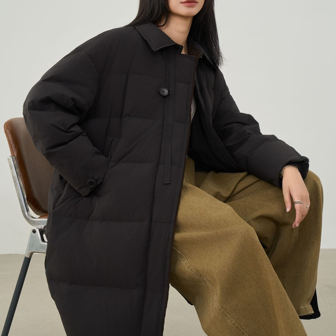 2025韩版时尚大码中长款羽绒服女