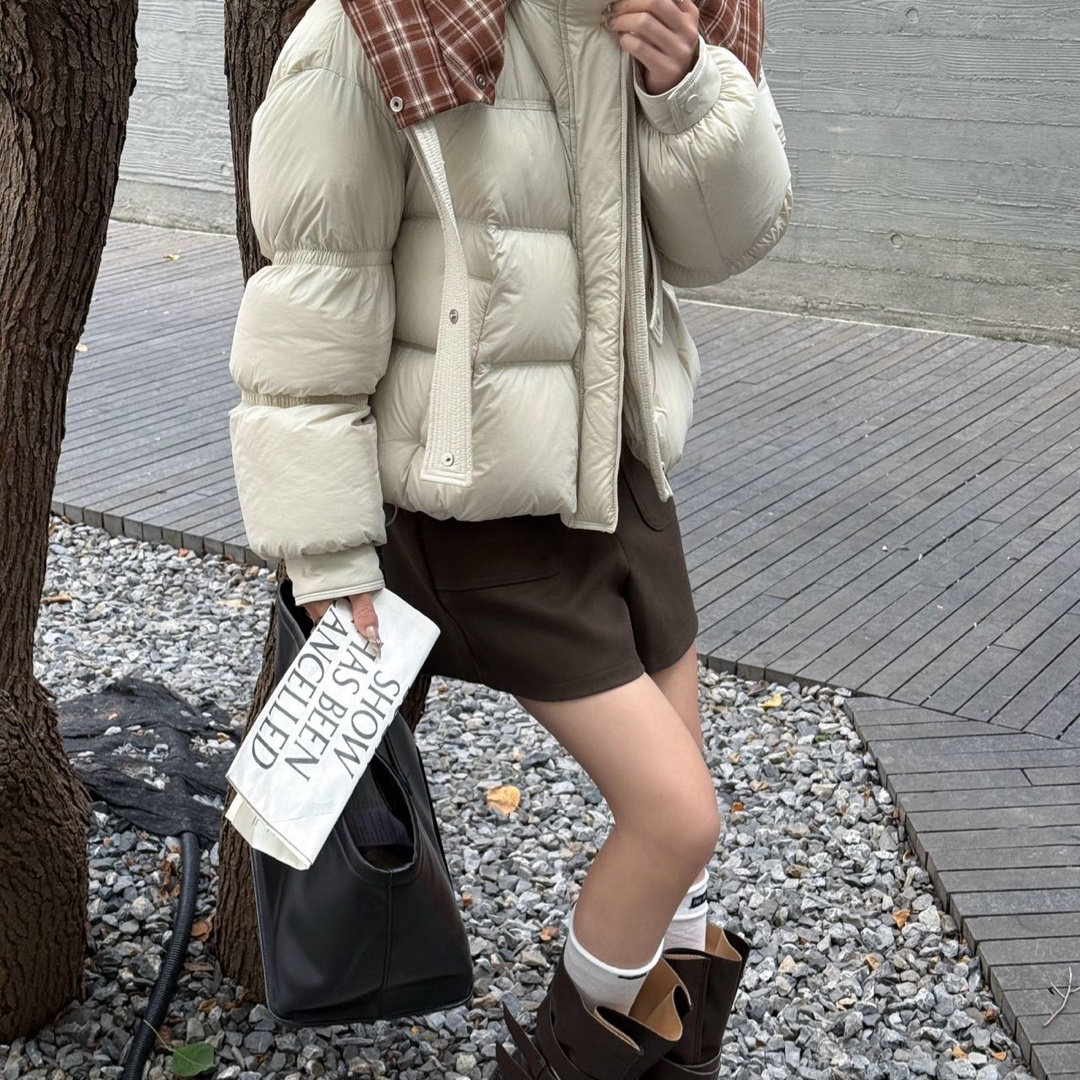 两穿立领连帽羽绒服女冬季新款