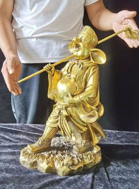 纯铜猪八戒八铜像客厅办公室桌面装饰礼品天蓬元帅铜像生肖铜猪