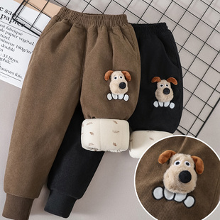 四层夹棉一条过冬保暖加厚男女童裤 宝宝新款 子 温变羊绒蚕丝