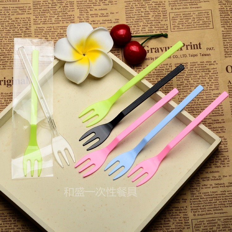 三齿叉磨砂叉子水果叉蛋糕叉