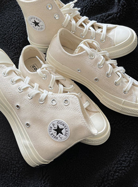 Converse匡威1970s三星标自然白高帮低帮帆布鞋162210C 162211C