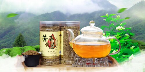 毕节特产威宁东方神谷可渡河苦荞黄茶500克瓶装（代用茶）
