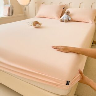 米尼珞全棉磨毛单件单床单单床笠单品家用纯色枕头套新疆长绒棉