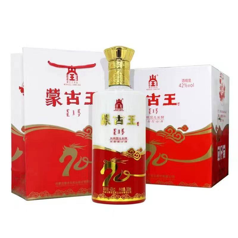 内蒙特产蒙古王42度大庆浓香型白酒500ml*6瓶整箱