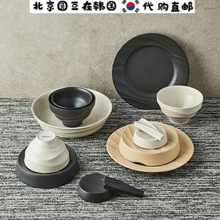 韩国直邮代购吃播同款odense手工骨陶瓷拉面汤饭碗盘碟子杯13件套