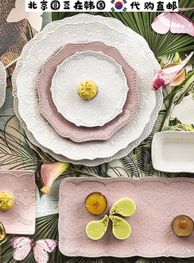 韩国直邮代购意大利产vbc手工骨陶瓷复古北欧高档餐具盘碗碟杯子