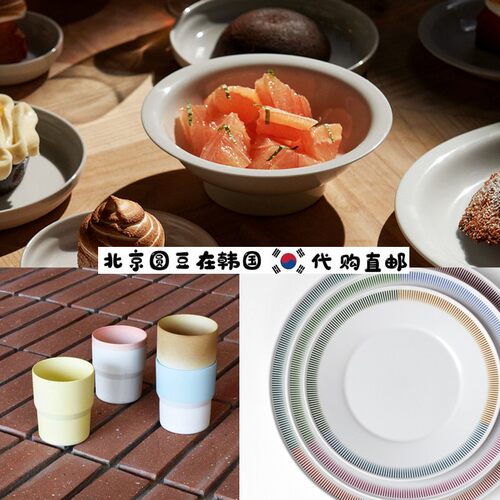 韩国直邮代购日本arita1616手工陶瓷彩绘轻奢高档盘碟汤饭面碗杯