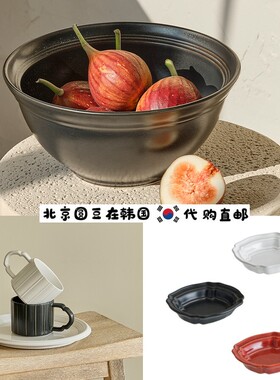 韩国直邮代购honeyjubu同款odense手工陶瓷高档汤面碗盘碟咖啡杯