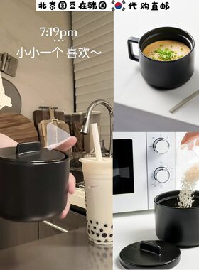 韩国直邮jaju起床啦阿茶同款带盖拉面杯微波炉加热焖饭碗电饭锅