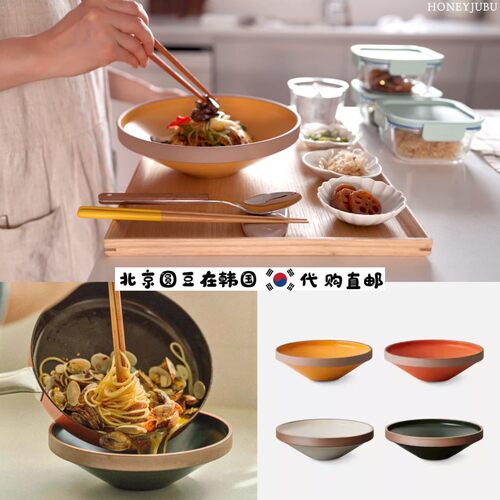 韩国直邮代购honeyjubu同款odense手工骨陶瓷饭蘸料碟汤饭面碗盘