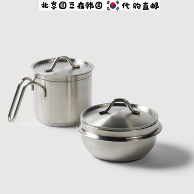 韩国直邮代购304不锈钢jaju带盖汤锅煲仔饭闷煮炖迷你火锅拉面杯