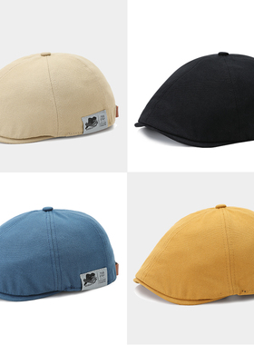 贝雷帽男款帽子男士秋天韩版遮阳帽复古女前进帽秋季ns潮牌鸭舌帽