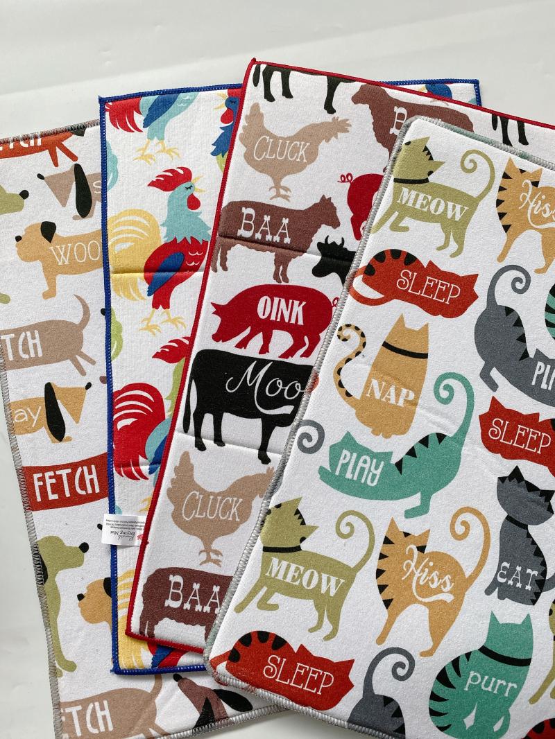 新款卡通印花餐具沥水垫吸水垫