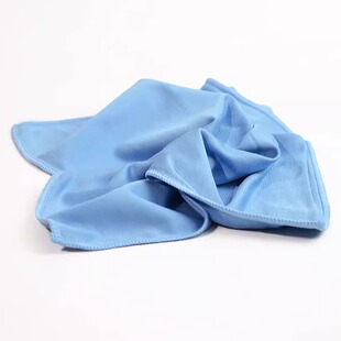 推荐天鹅牌高品质玻璃布蓝色超细纤维抹布吸水抛光家用镜子擦拭布