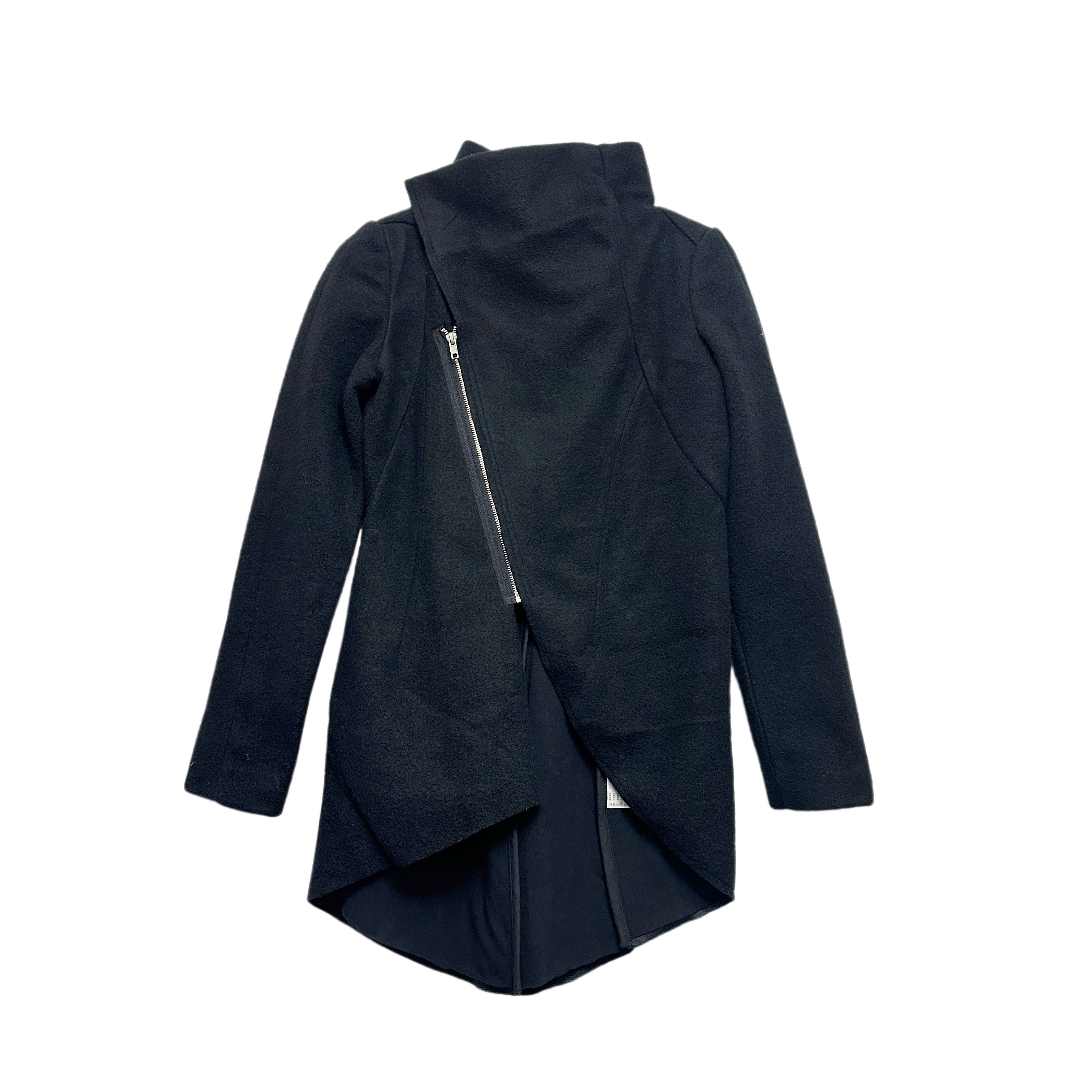 圣迪折扣女装 秋冬黑色立领斜襟拉链不规则设计感长袖毛呢外套,女装/女士精品,毛呢外套,淘宝优惠券,粉丝福利购,淘宝优惠卷