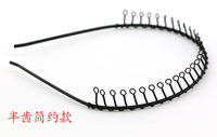 Hair bundles and hair bands, popular metal wavy headbands for both men and women, men with long hair, elderly spring for washing face, black iron wire thumbnail 8