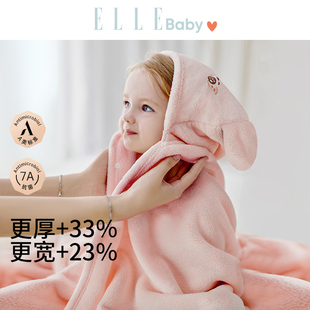 宝宝带帽斗篷浴袍男童女童毛巾 秋冬季 ELLE baby婴儿浴巾2026新款