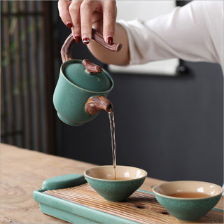 日式茶具套装小套和风一壶两杯精致家用简约干泡茶台茶盘禅意复古